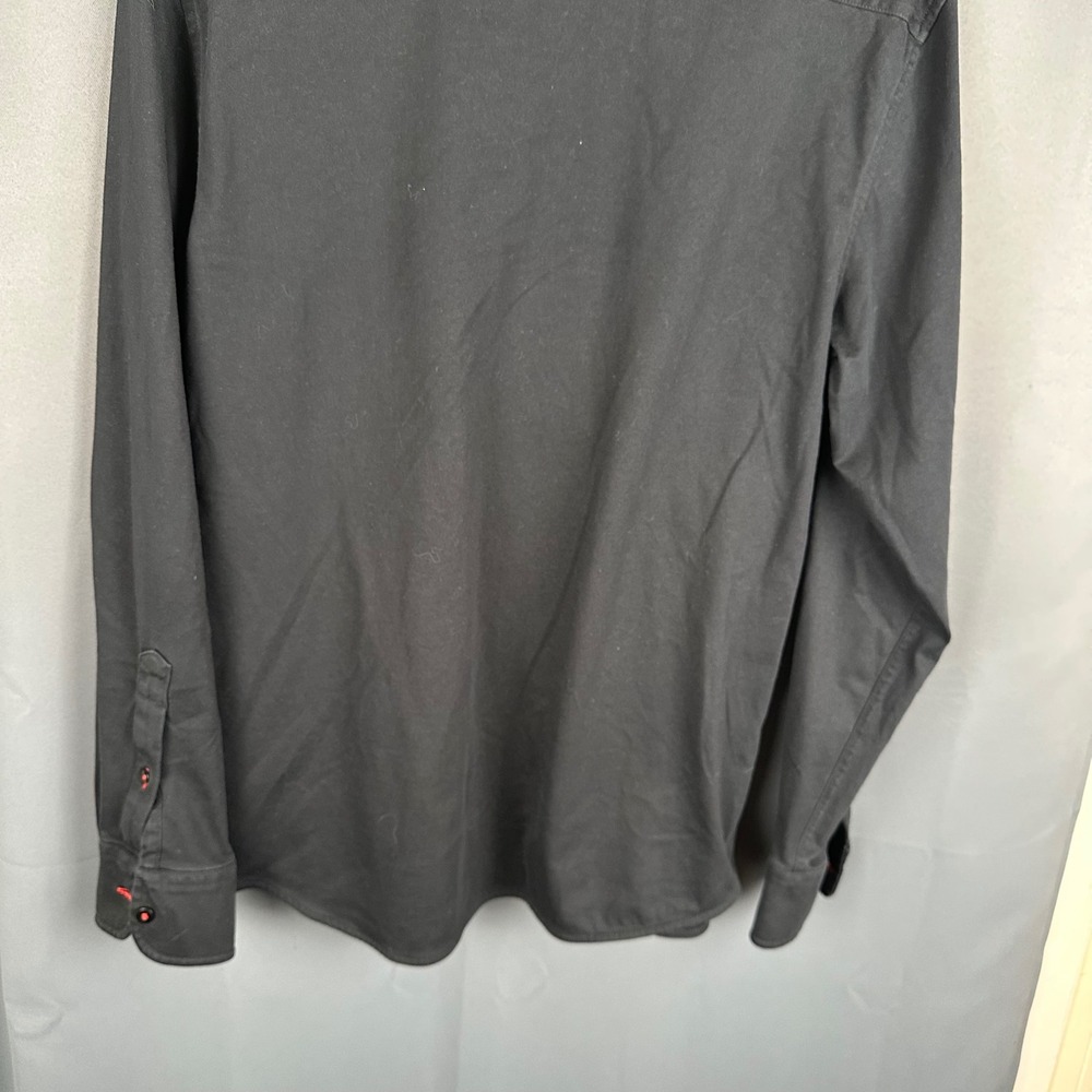 UNTUCKit Luxe Tee BD Black Slim Fit Button Down Shirt Mens Large 35619 Cotton - Picture 8 of 8